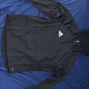 Girls Black Stripe HalfZip Adidas Jacket